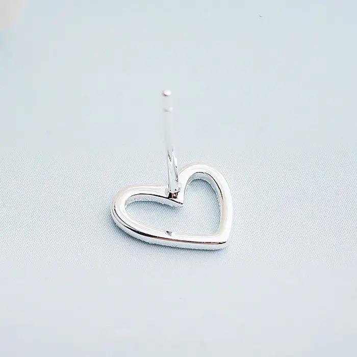 Femme coeur boucle d'oreille 100% 925 boucles d'oreilles en argent Sterling pour les femmes cadeau
