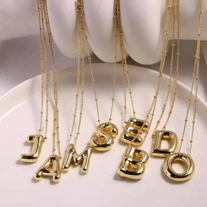 LATS – collier avec pendentif en métal plaqué or