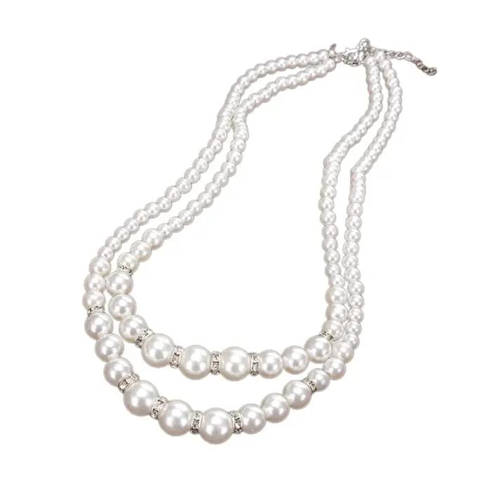 Collier perles ras du cou pour femmes filles adolescentes, 55KA