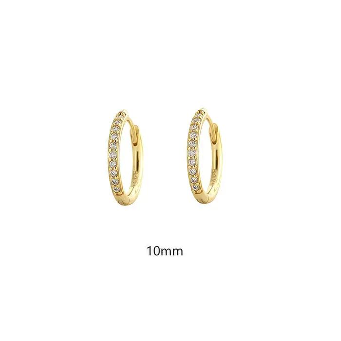 Boucles d'oreilles géométriques tendance en argent sterling 925 avec zircon empilables pour femmes occasions spéciales