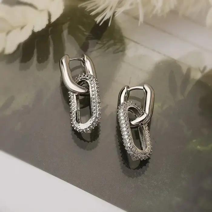 Boucles d'oreilles rondes en forme de géométrie de cristal pour femmes