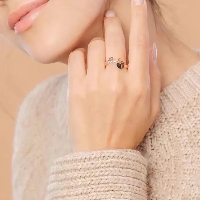 Bague personnalisée avec nom d'amour, bagues de couple pour mariage, anniversaire, engagement, cadeau romantique pour femme occasions spéciales