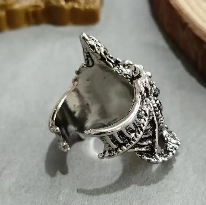 Bague de style gothique punk ailes de pterosaure ajustable pour homme et femme bijou vintage cadeau occasion spéciale anniversaire mariage noël