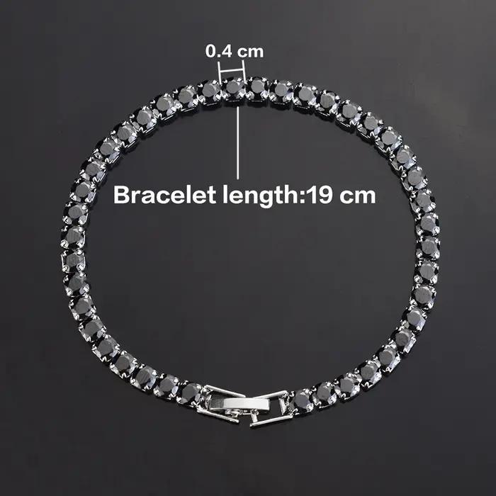 Bracelet Tennis Zircon Incrusté 4mm LENNIK Classique pour Femmes Occasions Spéciales Robuste Élégant Multicolore