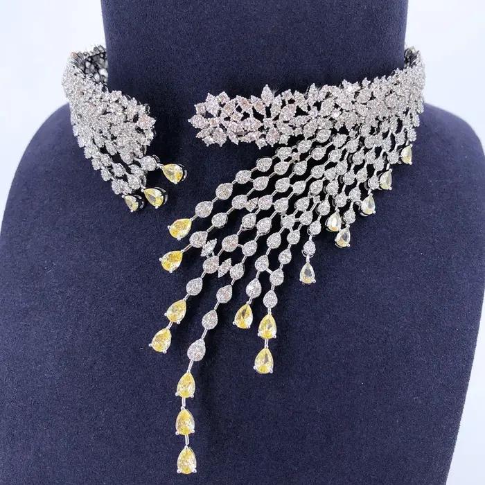 Ensemble de bijoux Missvikki plaqué rhodium pour femme avec pierres en oxyde de zirconium pour mariage et occasions spéciales