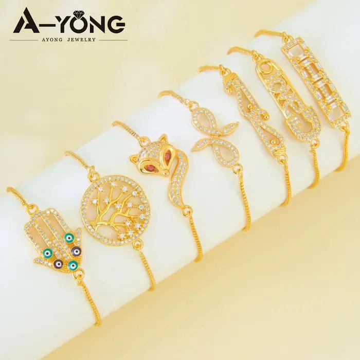 Bracelet exquis plaqué or 21 carats