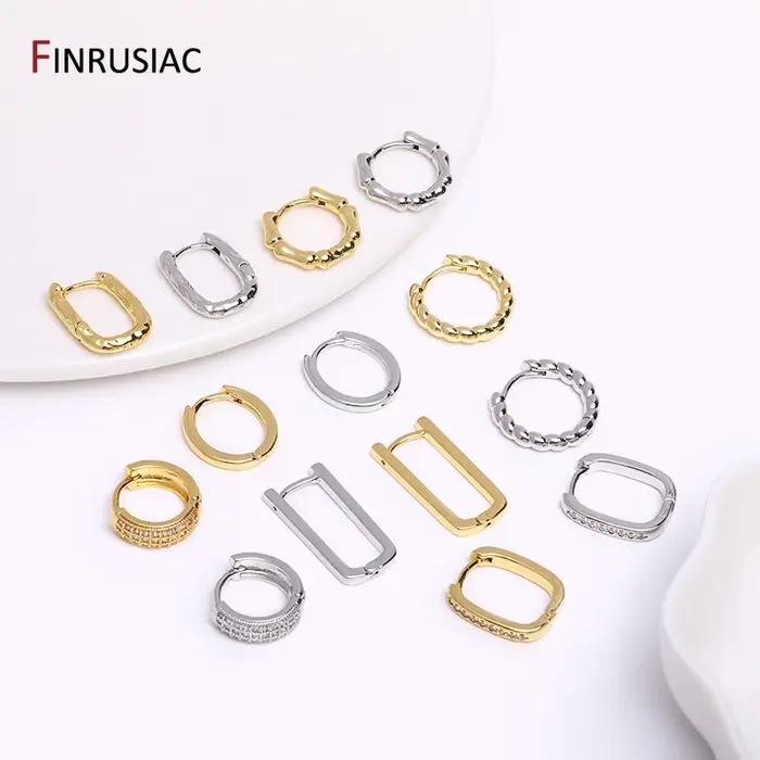 Boucles d'oreilles en laiton plaqué or pour femmes