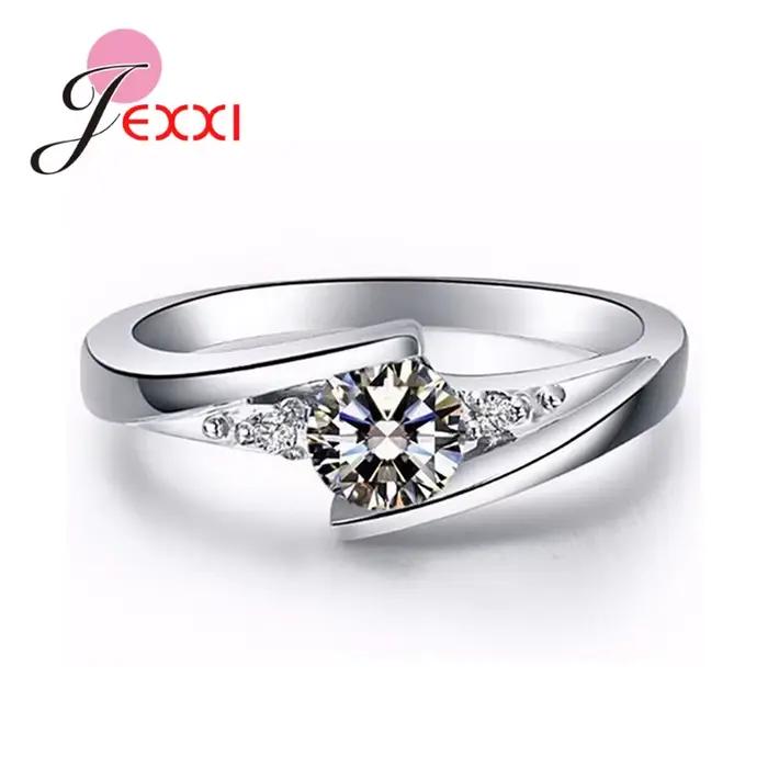 Bague de mariage en argent sterling 925 vintage avec zircon étincelant pour femmes pour parties et occasions spéciales