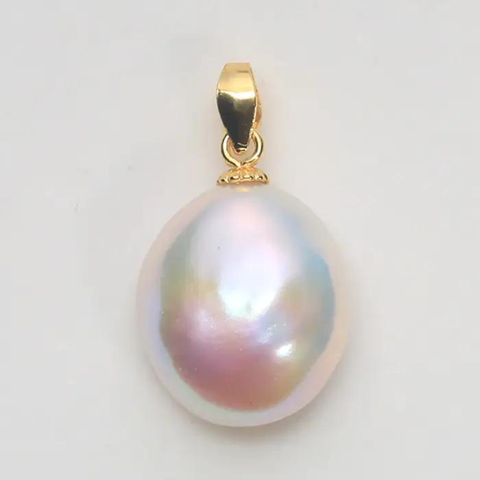 Pendentif en perle baroque d'eau douce naturelle en argent sterling 925 pour femmes occasions spéciales cadeaux elegance classic style