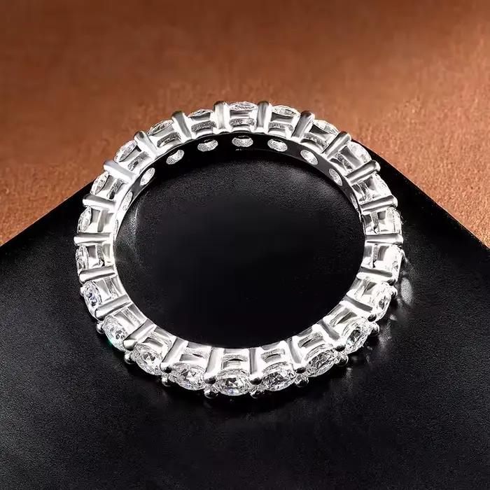 Bague en moissanite ronde GRA 3 mm, plaquée or blanc 18 carats, argent sterling 925, bijoux fins, bagues de fiançailles et de mariage pour femmes et hommes