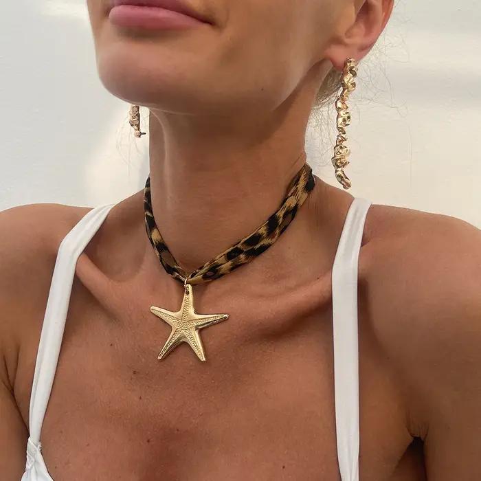 Ingemark 7 Styles ethnique multicouche velours chaîne collier femmes 2025 nouvelle mode métal conque étoile de mer coeur pendentif cou bijoux
