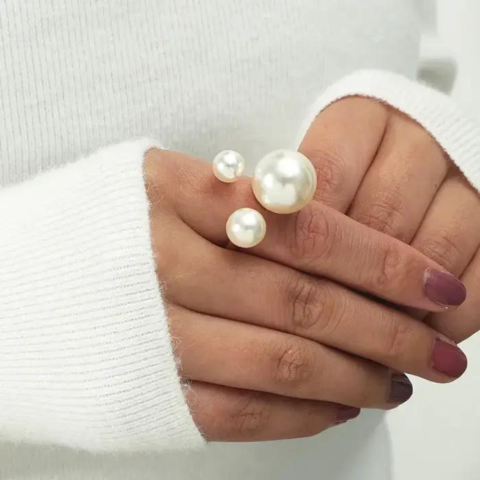 Bague créative haut de gamme en perles pour l'index, bijoux de boutique Wish, accessoire à la mode d