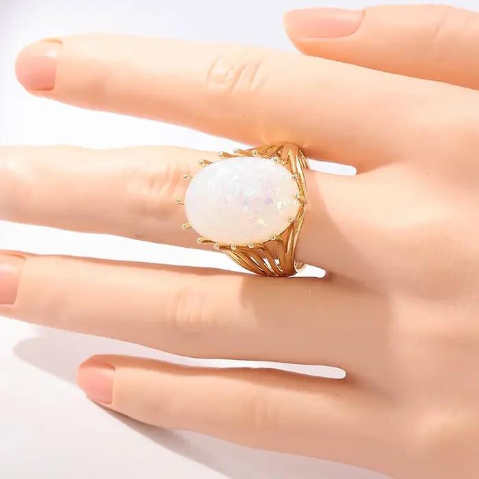 Bague Dorée Rétro Élégante en Argent Sterling 925 Pour Fêtes Spéciales et Occasions Chic