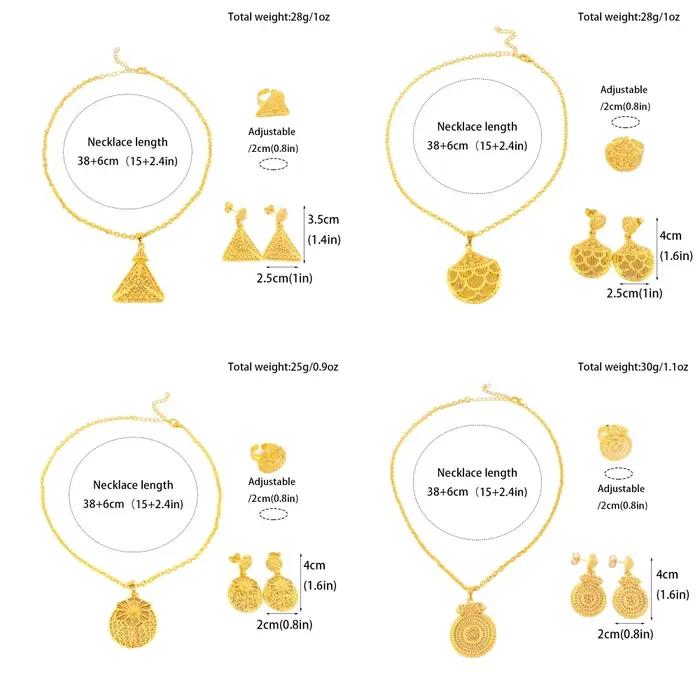 Ensemble de bijoux de mariage en or arabe de luxe