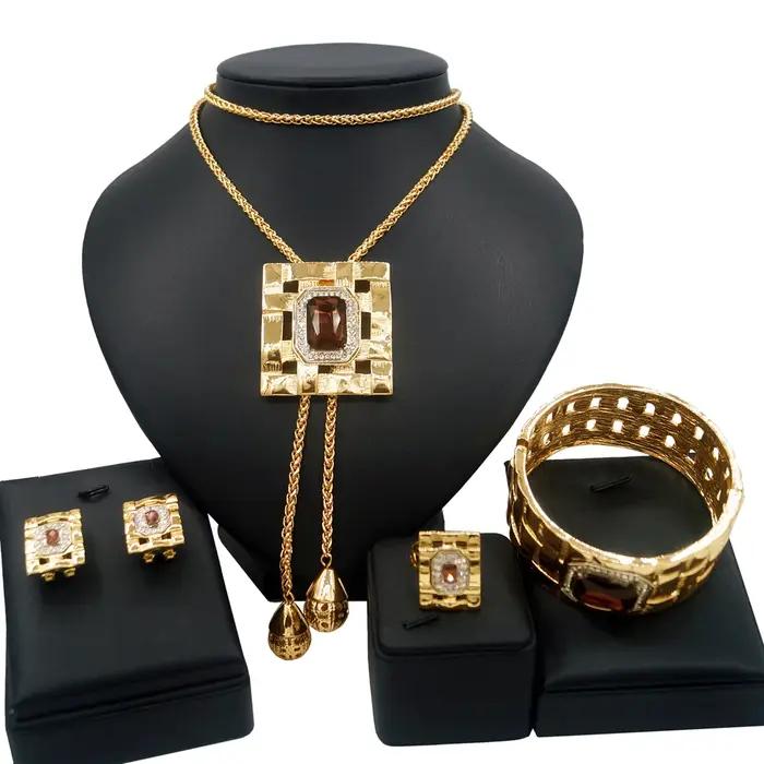 Ensembles de bijoux de pierres précieuses artificielles pour femmes