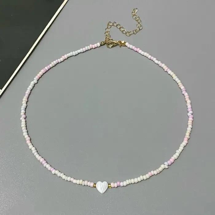 Collier ras du cou en perles de rocaille colorées pour filles