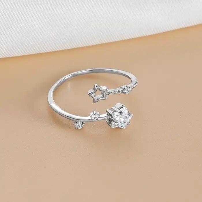 Bagues en argent 925 classiques brillantes avec zircon pour femmes, bijoux en argent sterling pour m