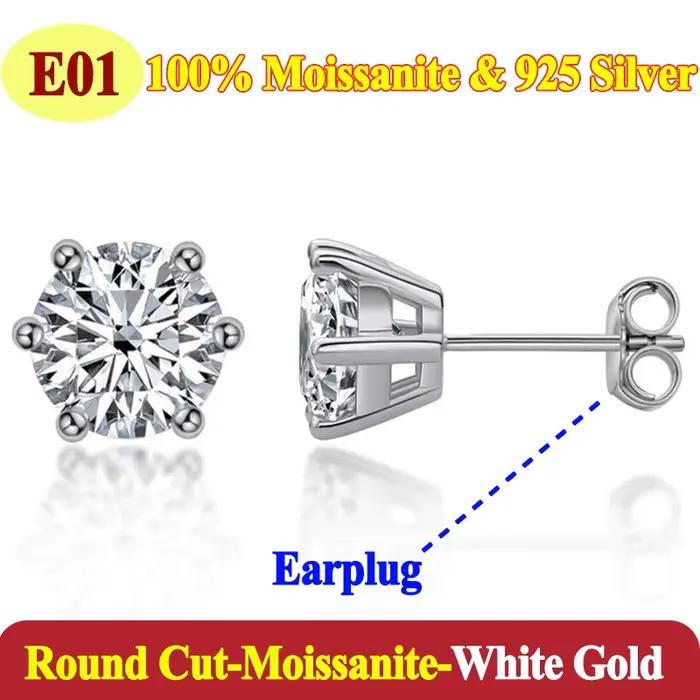 Boucles d'oreilles en argent regardé 925 plaqué or 18 carats pour femme, boucle d'oreille diamant Mo