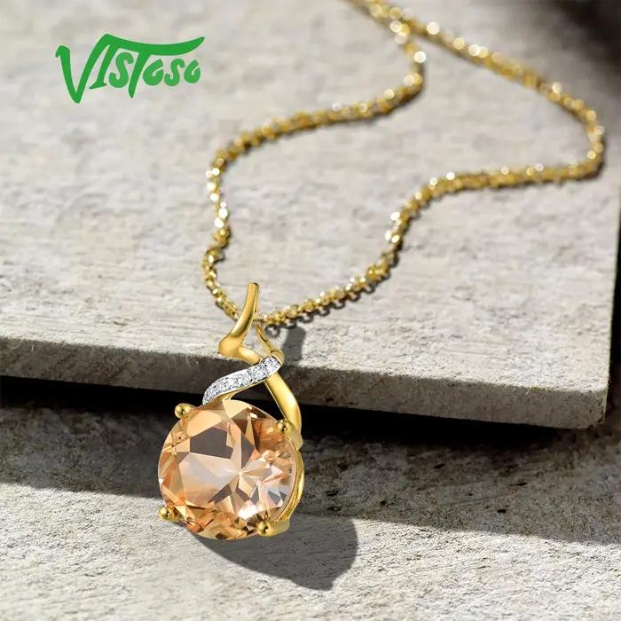 VISTOSO – pendentif en or jaune 585 véritable 14K