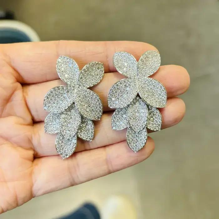 Boucles d'oreilles Bilincolor en cuivre plaqué, zircone cubique, motifs géométriques, pour femmes, style moderne, occasions spéciales