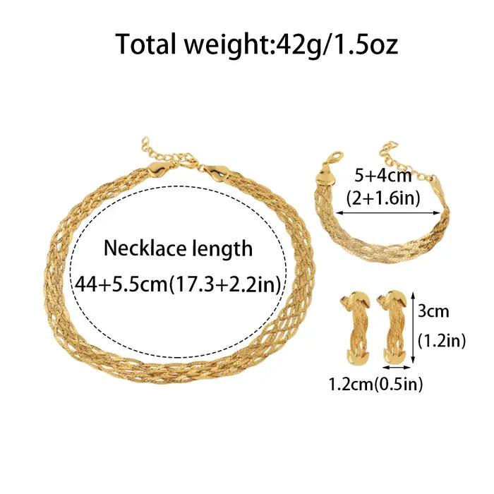 Ensembles élégants pour femmes, collier pour femme, collier tricoté, boucles d'oreilles, bracelet, ensemble de bijoux, ensemble de bijoux brésiliens, cadeaux de haute qualité