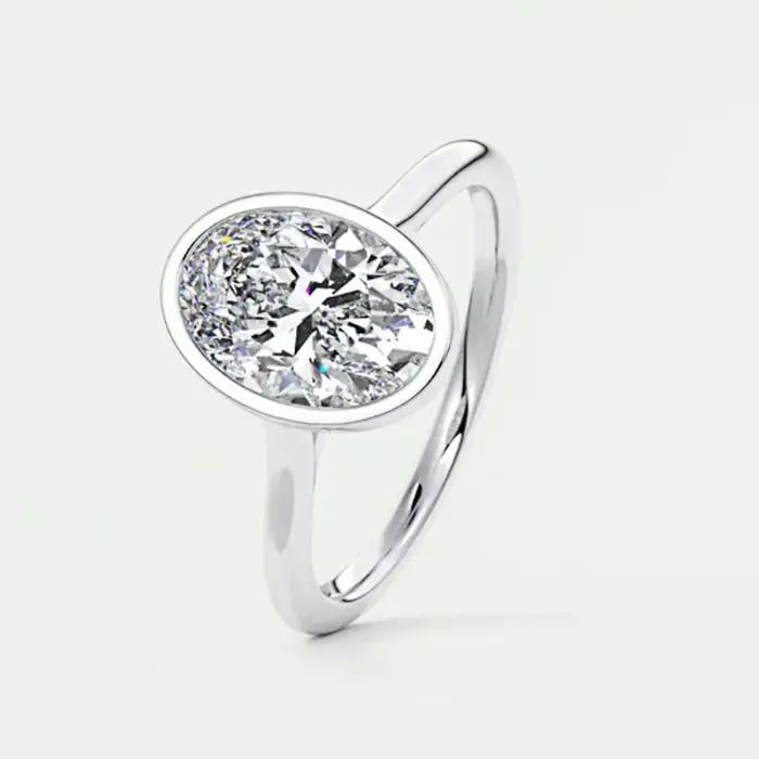 Bague Solitaire originale en argent Sterling 925, coupe ovale, zircone 5A, diamant de laboratoire pl