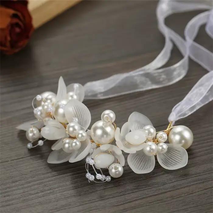Bracelets de poignet en perles artificielles pour demoiselle d'honneur, fleur à main pour enfants, mariage romantique, belle mariée, filles