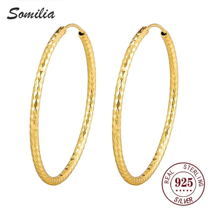 SOMILIA – boucles d'oreilles en argent Sterling 925 pour femmes, design noble et à la mode, beau cha