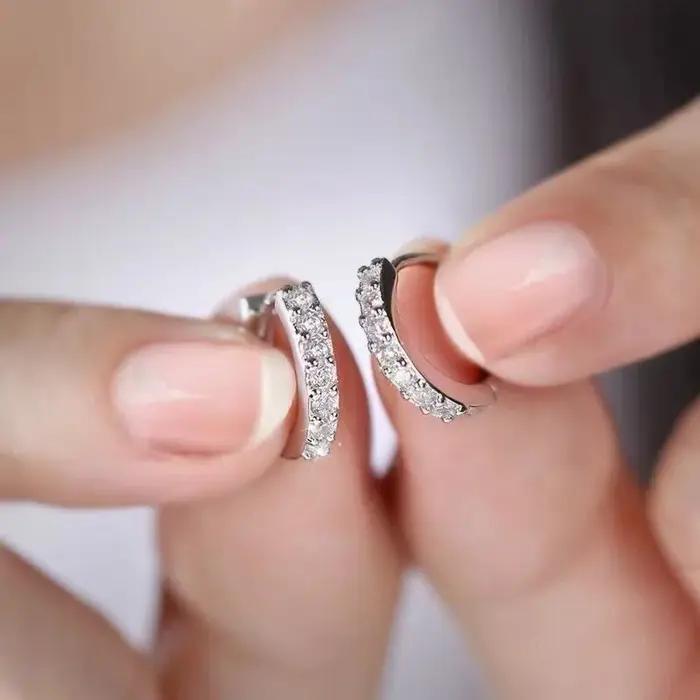 Boucles d'oreilles en argent Sterling 925 et Zircon brillant pour femmes