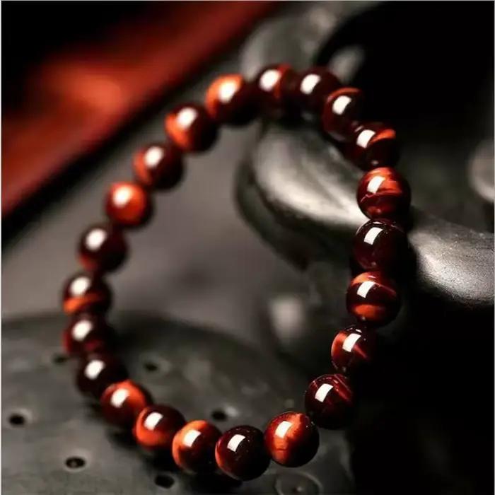 Bracelet en obsidienne pour hommes et femmes, bijoux à main personnalisés, perles œil de tigre, pierre constants ique, bracelet élastique, couple étudiant