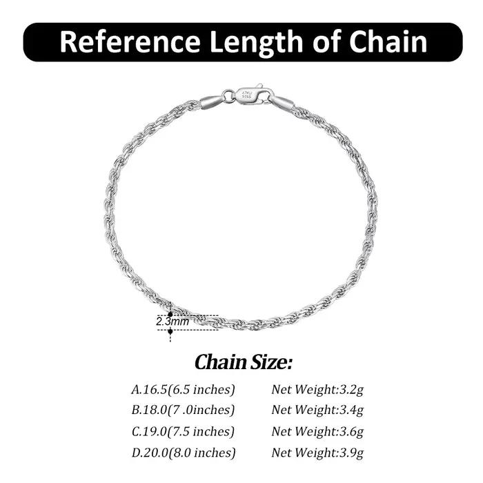 ORSA JEWELS 18K plaqué or corde chaîne Bracelet quotidien Simple Style 925 Stelring argent pour femmes hommes Bracelet chaîne cadeau SB101