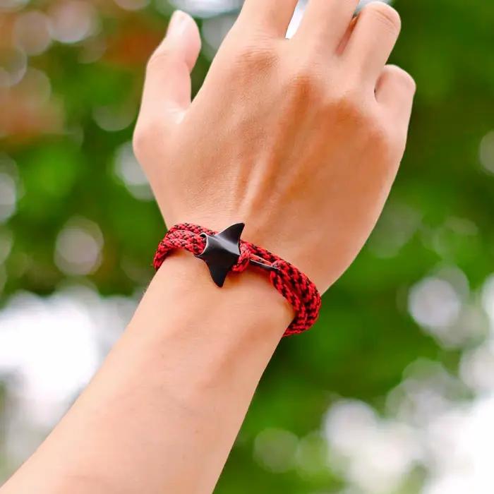 Bracelet Manta Marin Pour Hommes Multicouche Réglable Corde Fil ZINC Style Hip-Hop Rock Occasions Spéciales Plage Loisirs