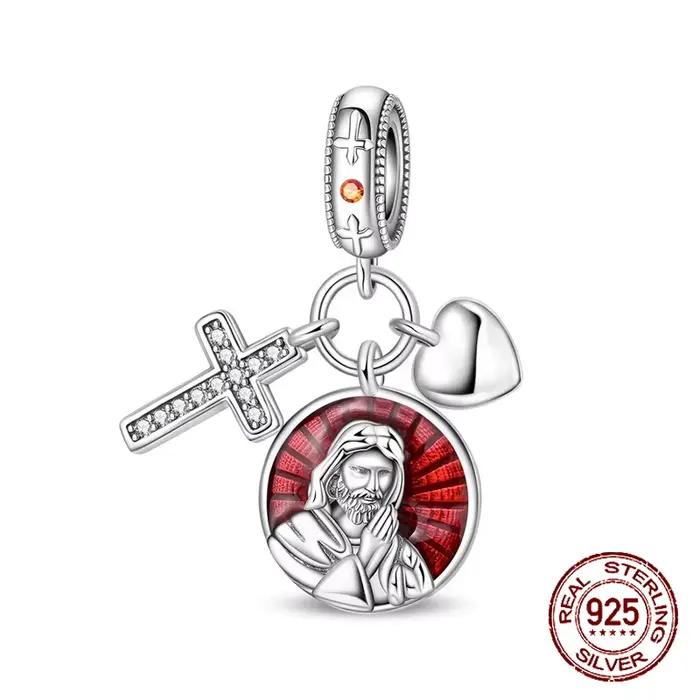 925 argent Sterling pour dieu si aimé le monde pendentif perles Religion breloque ajustement Origina