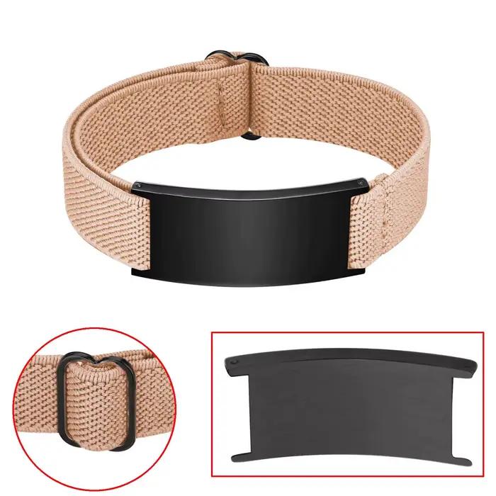 Bracelets avec texte d'image personnalisé, chaîne élastique réglable, bijoux d'identification person