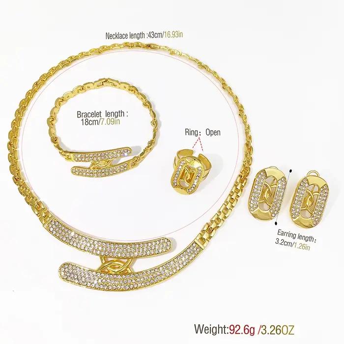 GZJPEI Ensemble de bijoux tendance 4 pièces/ensemble