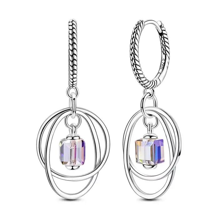 Boucles d'oreilles en argent Sterling 925 pour femmes, ours étincelant et Rose, bijoux cadeaux d'anniversaire de mariage