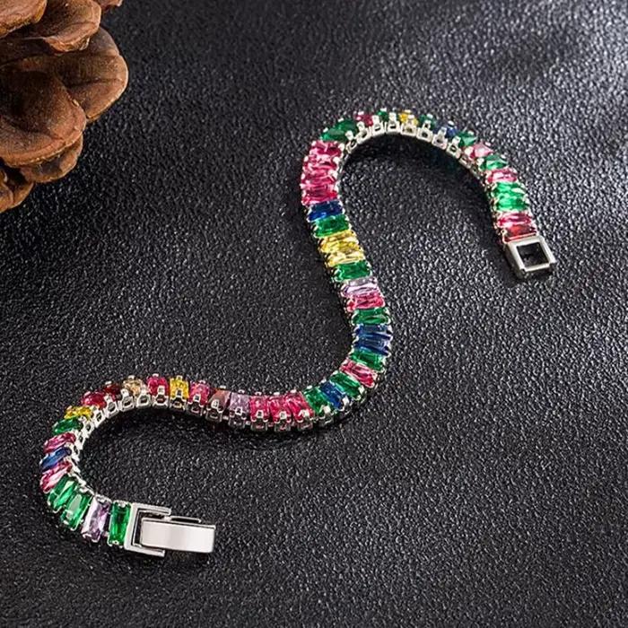 Offres spéciales 925 Bracelet en argent Sterling couleur Noble cristal main pour les femmes charme mariage concepteur