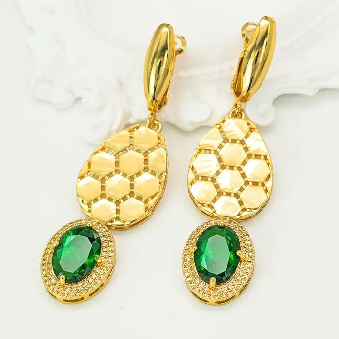 GZJPEI 2026 Nouvel ensemble de bijoux en zircon vert