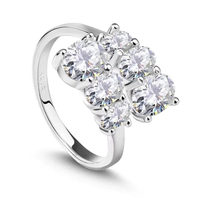 Bague de fiançailles en diamant Moissanite pour femmes, coupe ovale, en argent Sterling 925, plaqué
