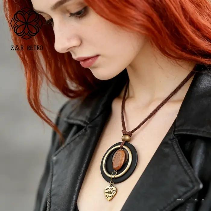 Collier en bois avec pendentif Best Friends pour femmes cadeau d'anniversaire fiançailles partys mariage