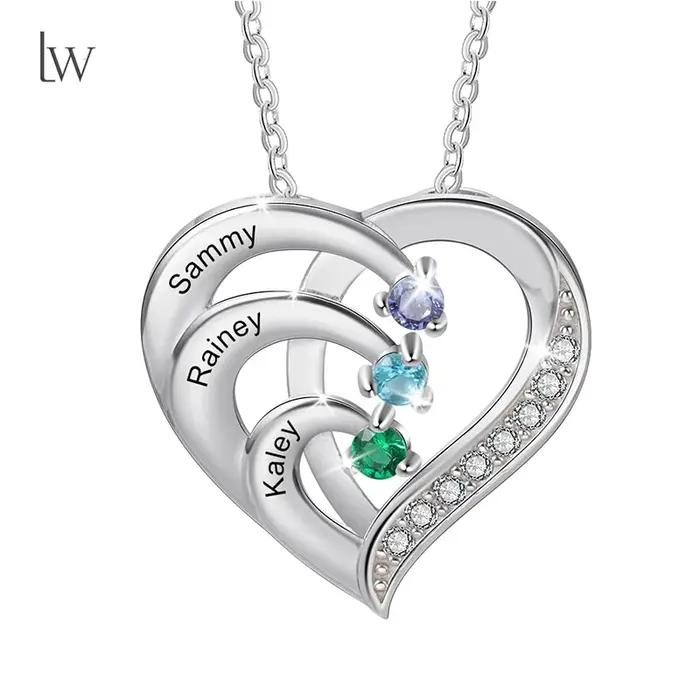 Collier personnalisé avec nom de pierre de naissance pour femmes