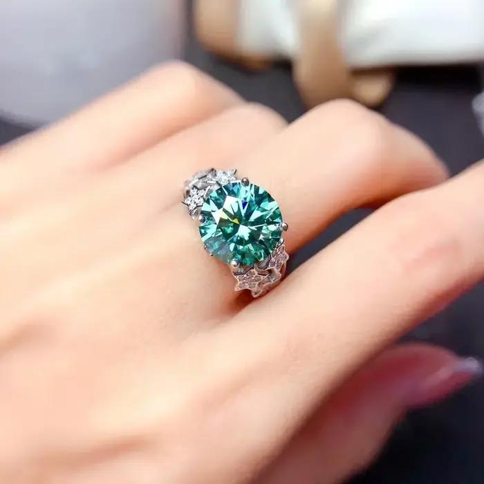 Bague en argent regardé 925 gypsophile pour femme, bague en diamant à haute teneur en carbone, bijou