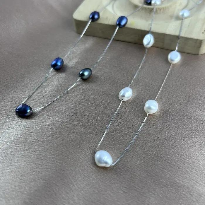 Collier de perles baroques véritables pour femmes