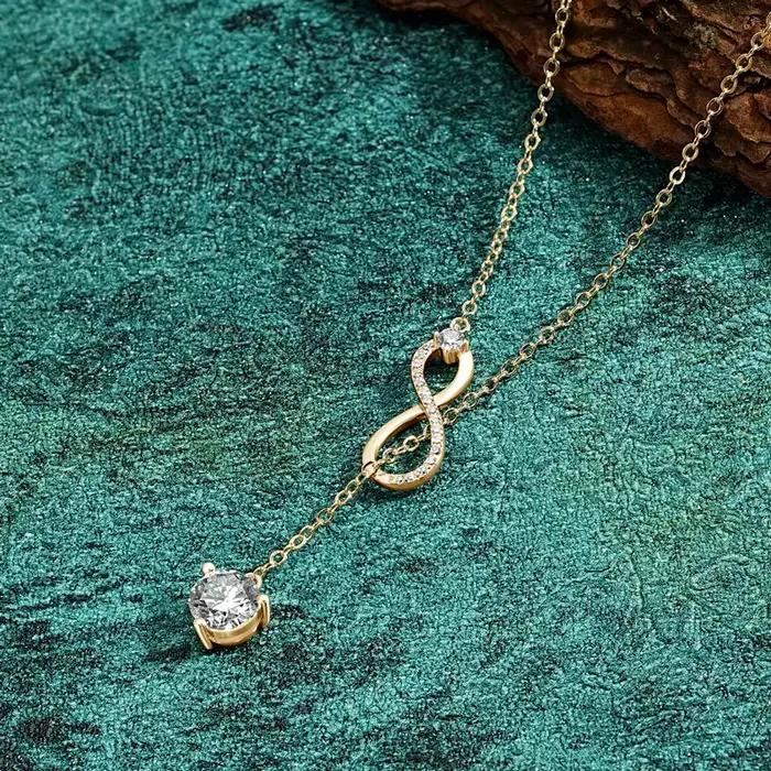 Collier en argent sterling 925 sertie de Moissanite pour femmes occasions spéciales vintage classique trendy élégant cadeau anniversaire mariage