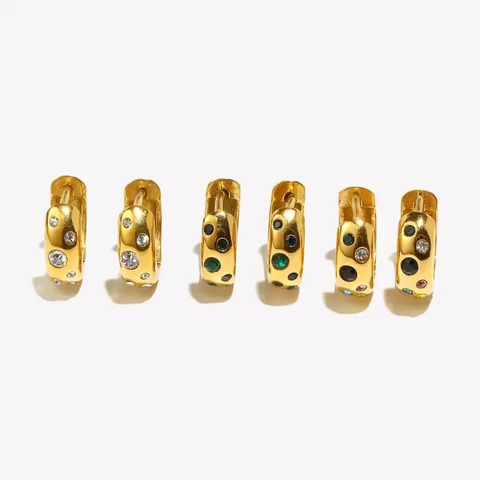 E.B.belle-Boucles d'Oreilles Colorées en Acier Inoxydable pour Femme
