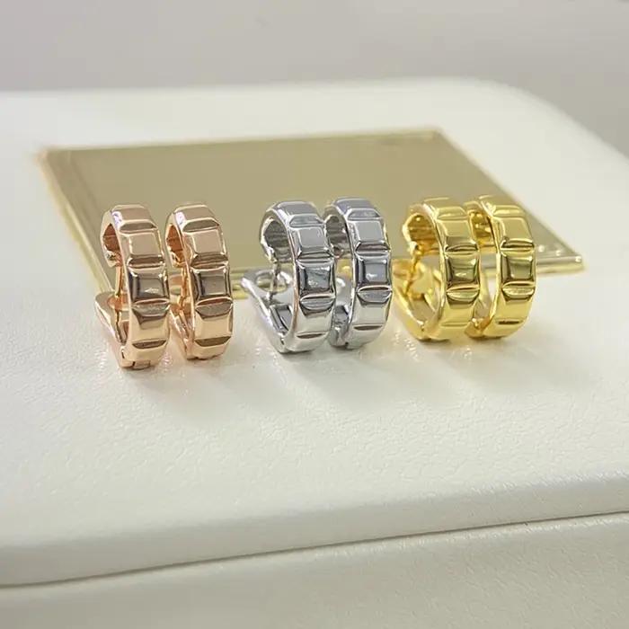 Bijoux de luxe romantiques français S 925 boucles d'oreilles pour femmes en argent sterling plaqué or 18 carats. cadeau de Noël