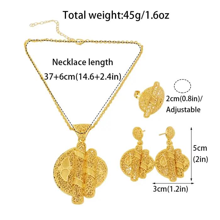 Ensembles de bijoux plaqués or 24 carats pour femmes