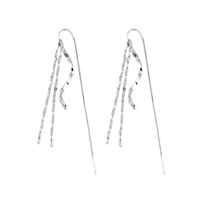 Girlbible – boucles d'oreilles à franges en argent Sterling 925 pour femmes