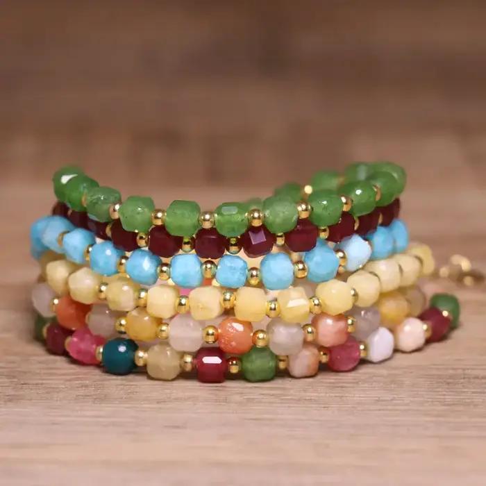 Bracelet de perles de pierres précieuses naturelles pour femmes