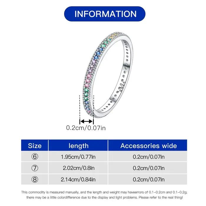 Orstarry – bague en argent Sterling S925, à la mode et polyvalente, en zirconium coloré, pour femmes, bijoux cadeau d'anniversaire